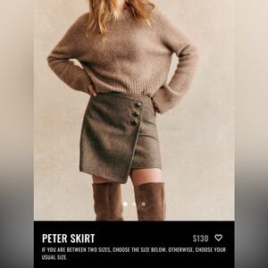 Sezane Peter Skirt in taupe size 34 / 2